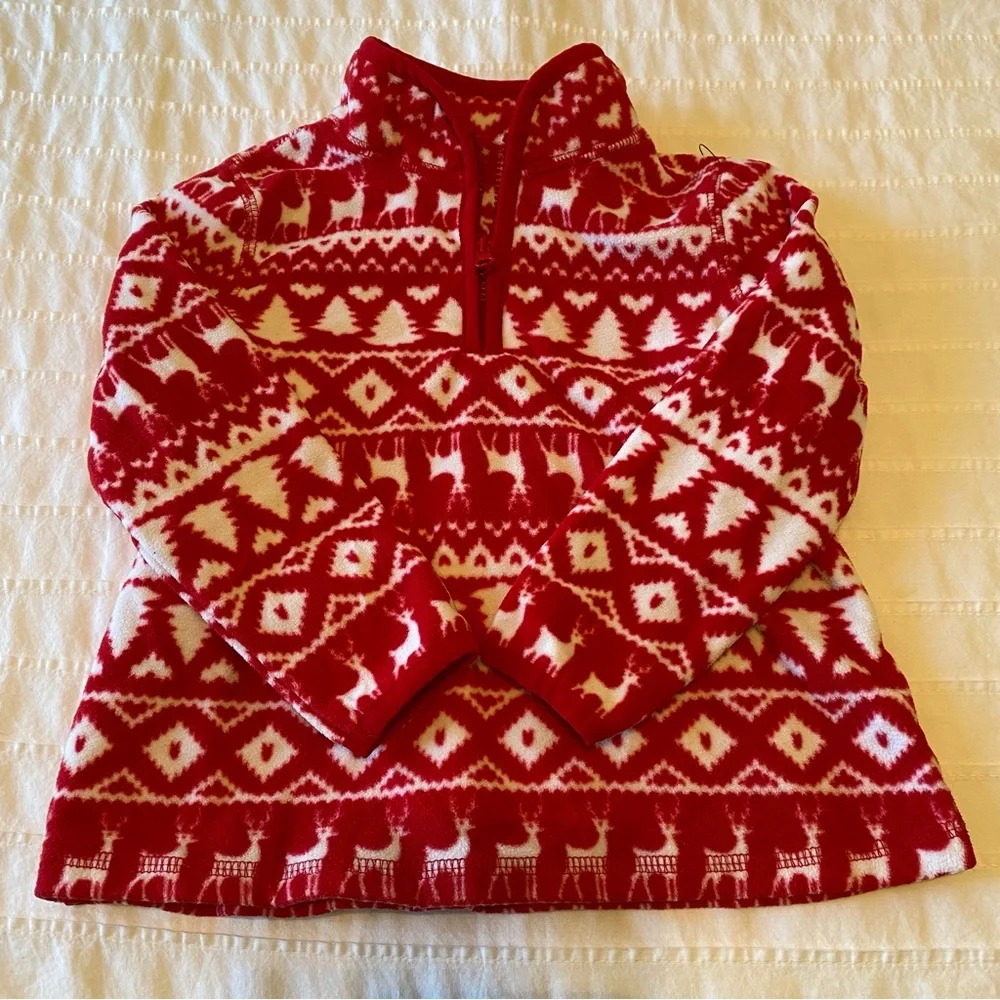 OshKosh B'gosh Quarter Zip Holiday Fleece size 24m - Picture 1 of 3